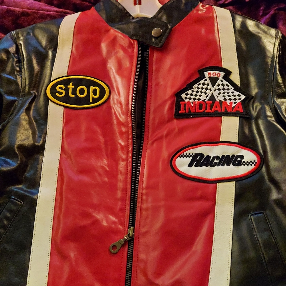 Black and red Moto jacket for boys
